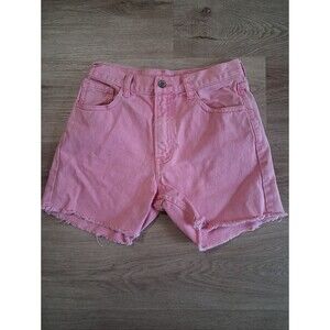 J. Galt small‎ pink highrise denim shorts. Frayed hem 5 pocket